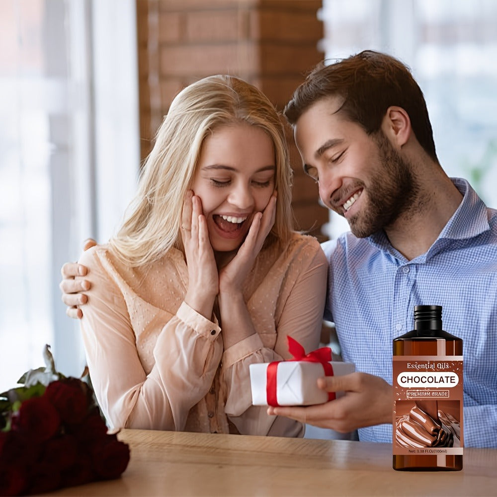 Chocolate-Scented Aromatic Oil in 100ml Amber Bottle with Brown Label and Single Size Option — image 6