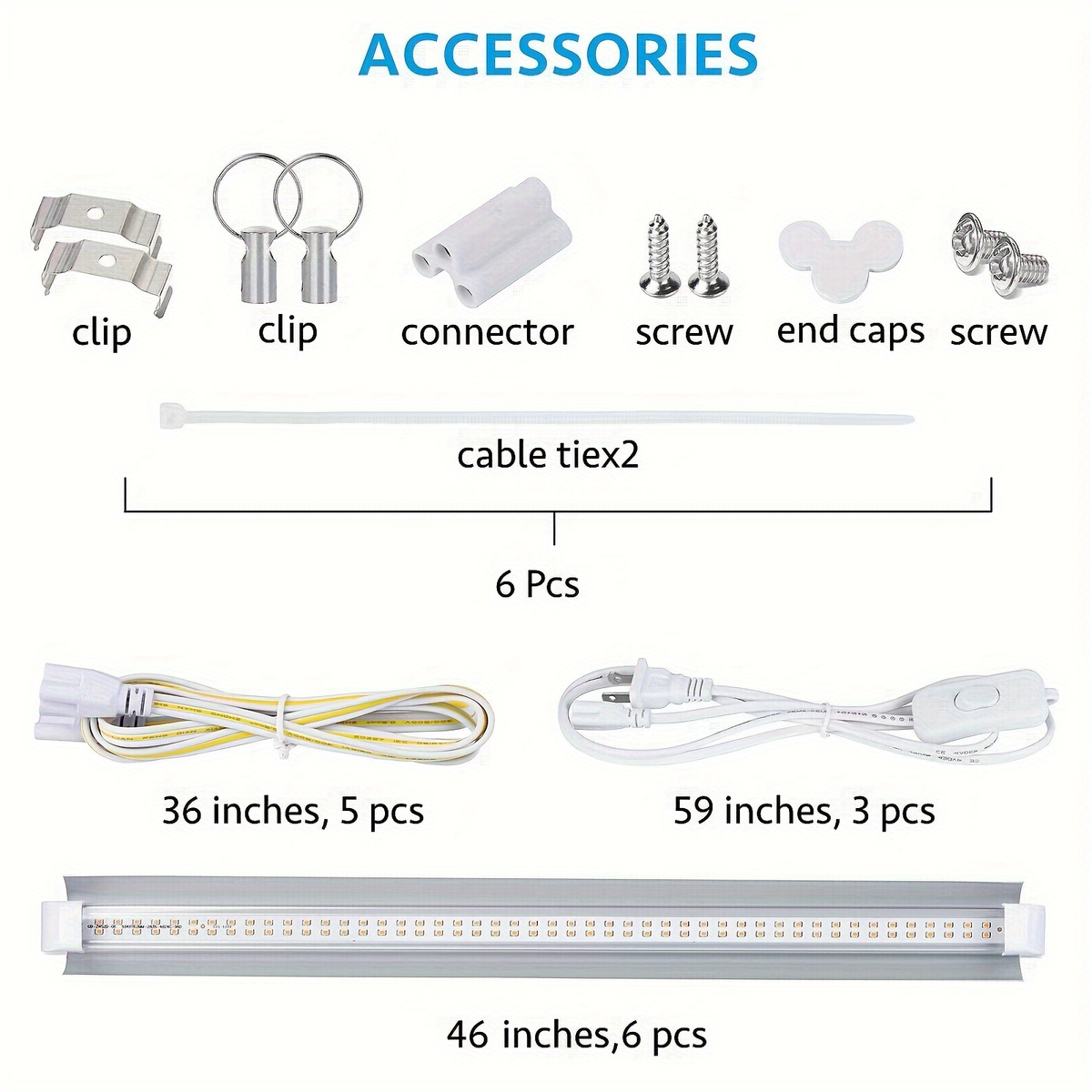 T8 Grow Light Strips 4ft 6-Pack Full Spectrum 270W, Pink White Spectrum LED 1620W Equivalent — image 7