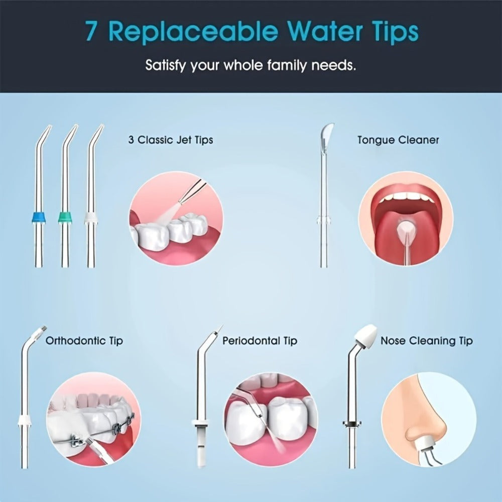 Water Flosser with Cordless Rechargeable Design, Portable Oral Irrigator in Blue or Purple for Daily Teeth Cleaning — image 9