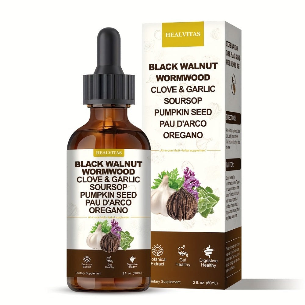 Black Walnut Wormwood Tincture with Oregano, Garlic & Berberine, Herbal Gut Cleanse Drops, Digestive Health — image 3