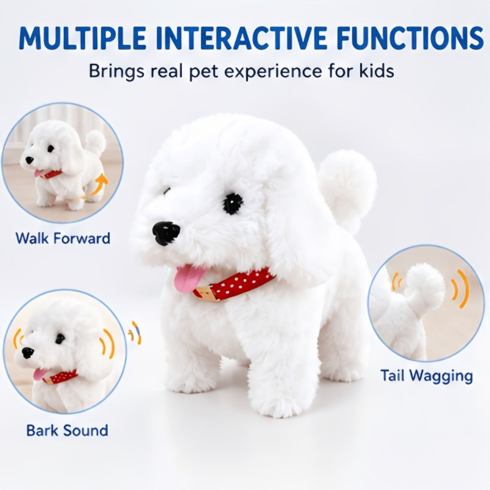 Robot Dog Toy for Kids Interactive Plush Puppy Walks Barks Wags Tail Smart with the Listed Color, Size or Set Options for Eve