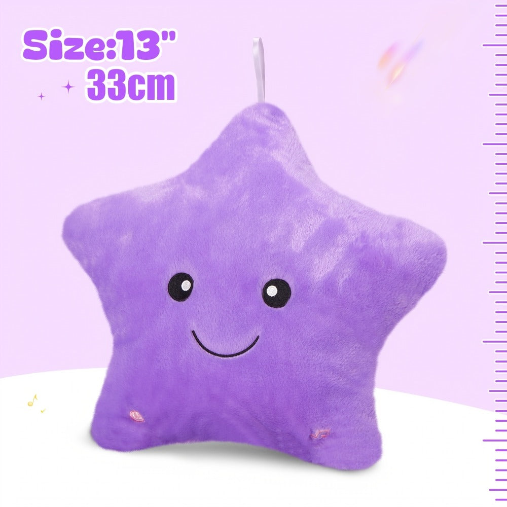 Purple Musical Star Plush Night Light with Color-Changing LEDs, 10 Lullabies, 15-Minute Timer and 13-Inch Design — image 2