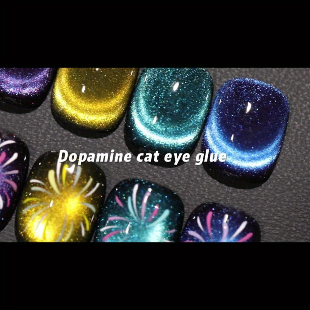 Dopamine Cat Eye Gel Polish Set with Six Magnetic Colors and Photo Frame Bottles for UV LED Nail Art — image 11