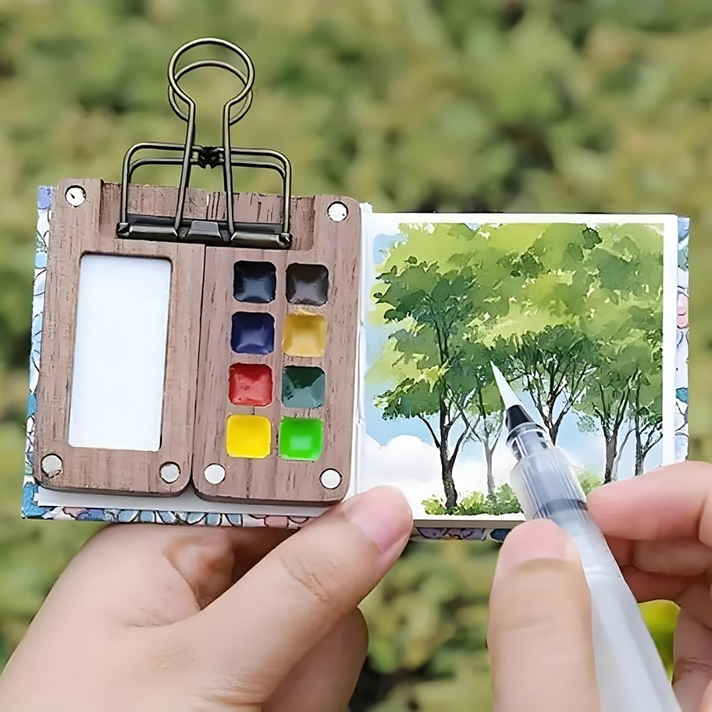 Watercolor Paint, Portable Set 24 Colors 15-Grid Palette 3 Brushes the Listed Color, Size or Set for Everyday Use — image 10