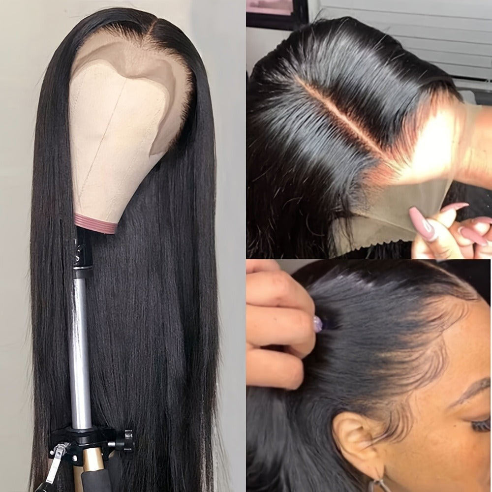Synthetic Wig 13x4 Straight Lace Front in Natural Black with Glueless Cap and 26- or 32-Inch Length — image 4