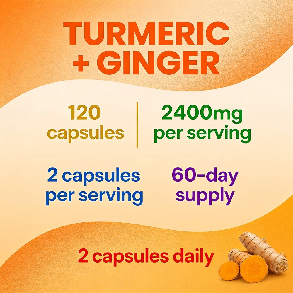 Herbal Supplement with Tecepec Label, Turmeric Ginger and Black Pepper 2400mg Capsules, 120 Count — image 6