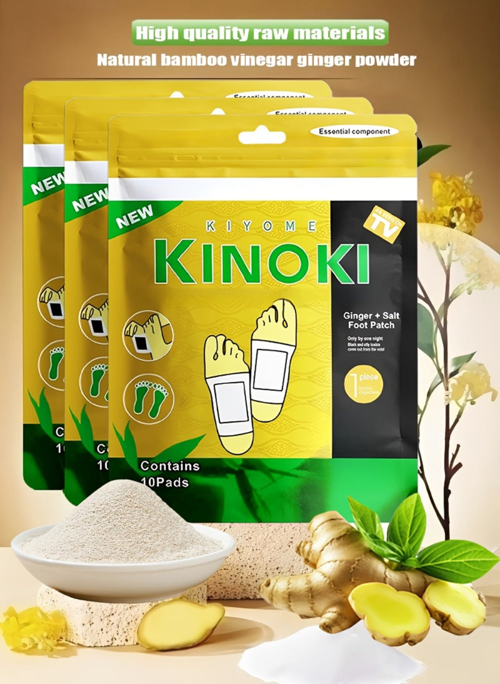 Detox Foot Patches with Bamboo Vinegar Ginger & Lavender – Natural Plant Formula Deep Cleansing Overnight Foot Pads — image 1