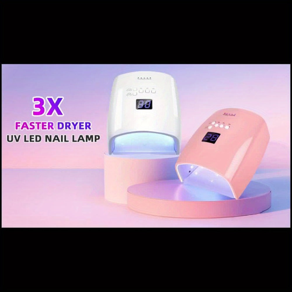 Rechargeable UV LED Nail Lamp with 33 Light Beads, Four-Button Display and Three Style Options — image 11