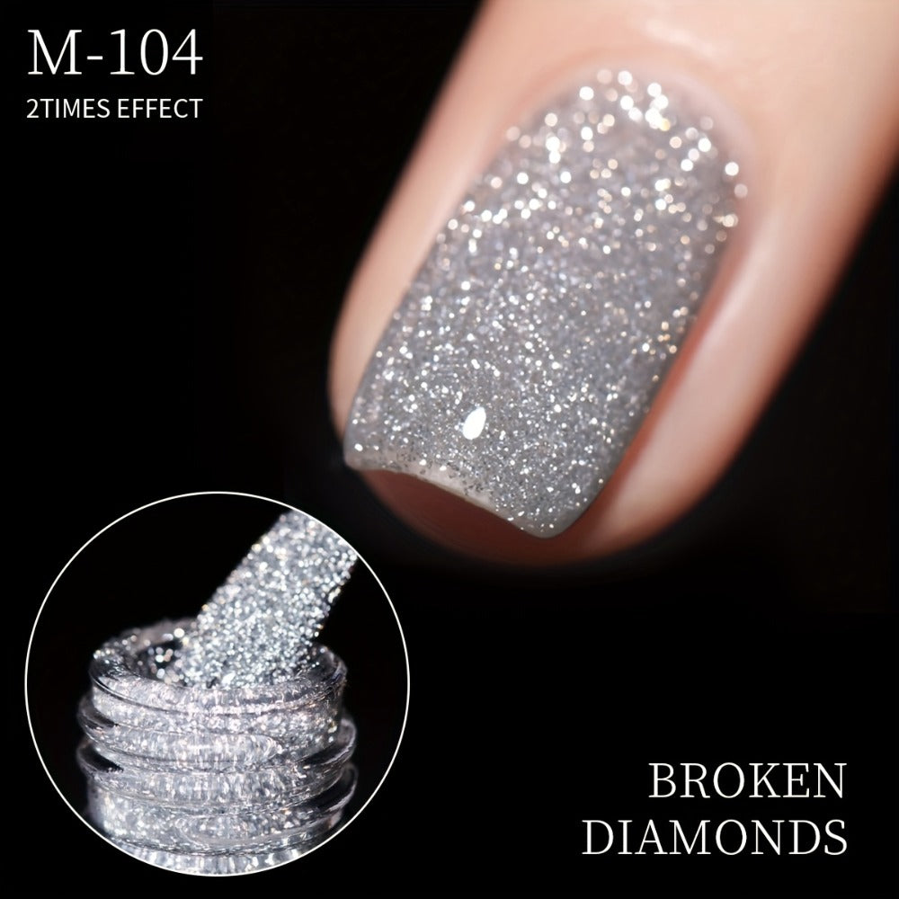 Gel Nail Polish 5-Color Broken-Stone Glitter Set in 0.51oz Bottles with Sparkling Finish and UV/LED Soak-Off Cure — image 10