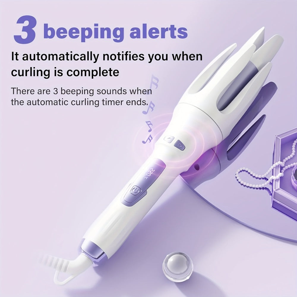 Automatic Hair Curler Rotating Barrel Electric Ceramic Tourmaline Curling Iron One-Button, for Home, Travel and Salon Hair St
