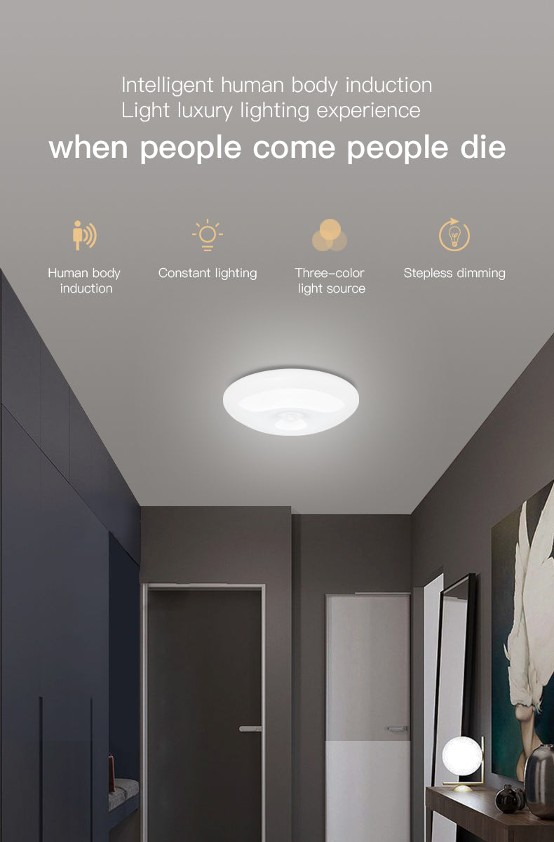 Human Induction Ceiling Lamp Infrared Garage Lamp Cloakroom Balcony Lamp Rechargeable For Easy Installation