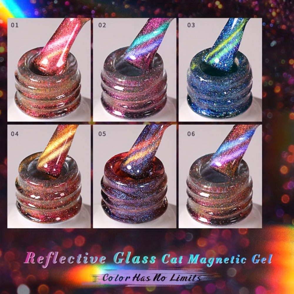 6-Piece Magnetic Cat-Eye Gel Nail Polish Set with Double-Light Reflection — image 6