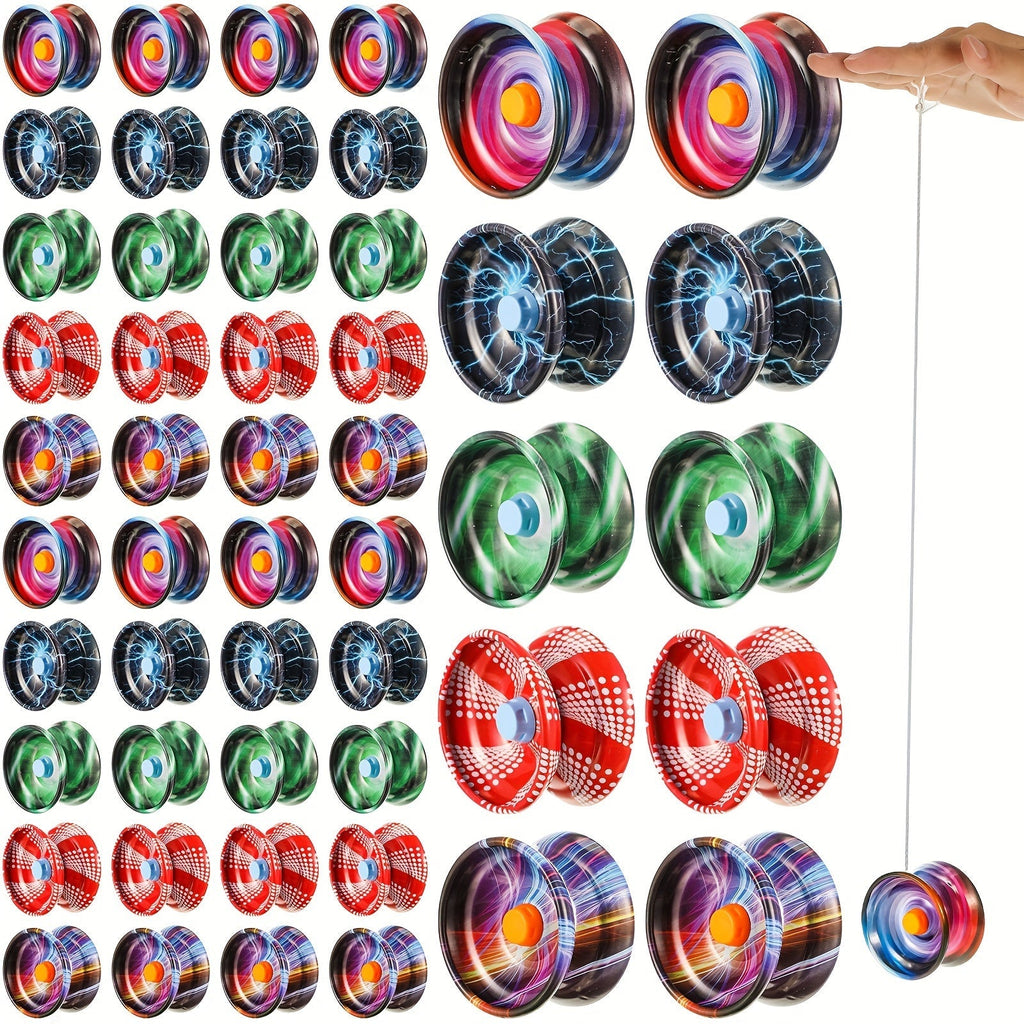 Metal Alloy Yoyo Bulk 50 Pcs Responsive Yo-Yo Set for Beginners Kids Adults Auto Return for Parties, Celebrations and Guest F