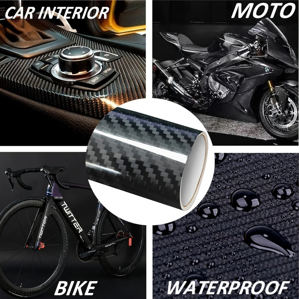 5D Carbon Fiber Vinyl Wrap 50cm x 300cm – Self-Adhesive Car Interior Decor Film, UV Protection, Scratch-Resistant, Dashboard 