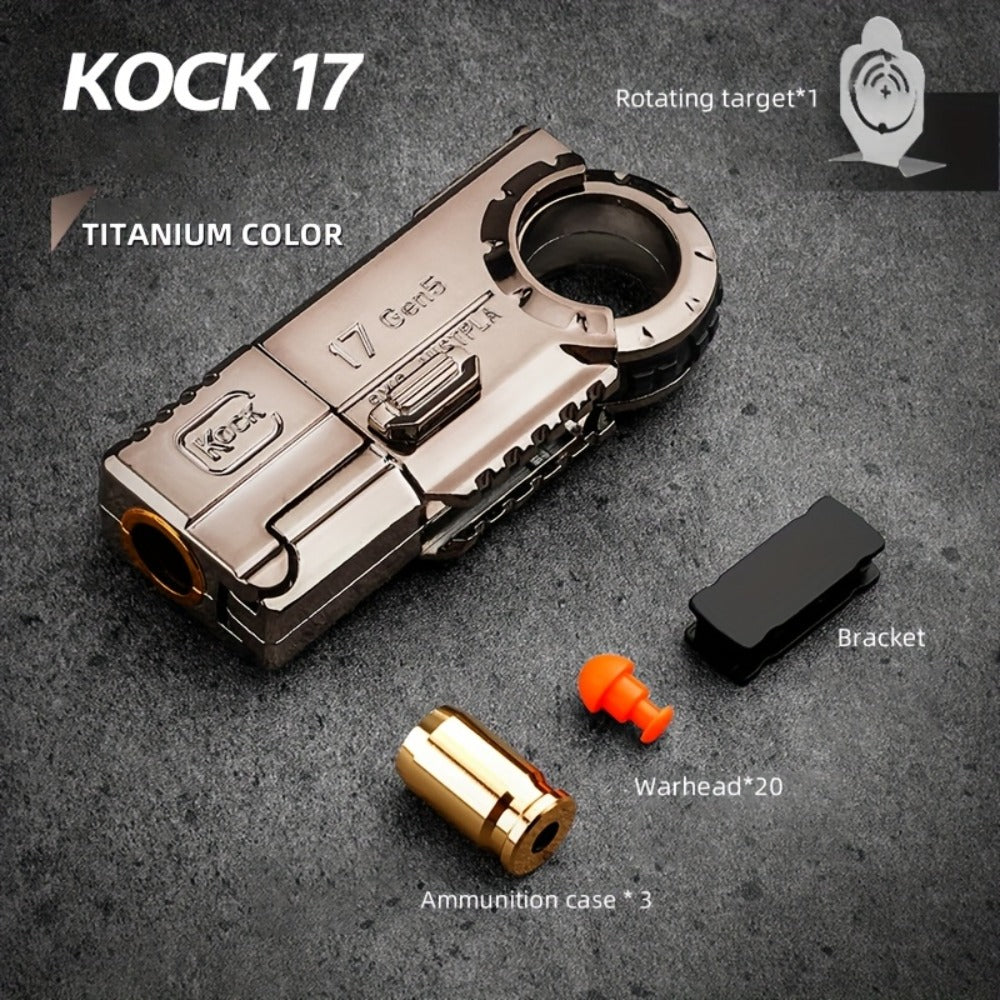 Alloy Finger Pistol Fidget Toy, One-Touch Cartridge Ejecting Stress Desk Toy, Cool EDC Novelty Gift for Adults Men Teens — im