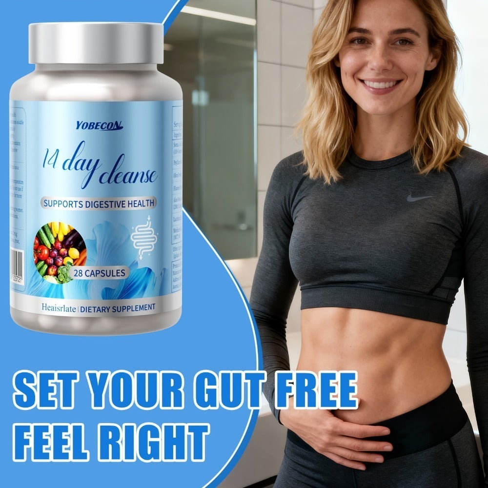 Colon Cleanse Capsules with Senna Leaf, Psyllium Husk & MCT Oil, 14-Day Advanced Gut Detox & Digestive Support Formula — imag