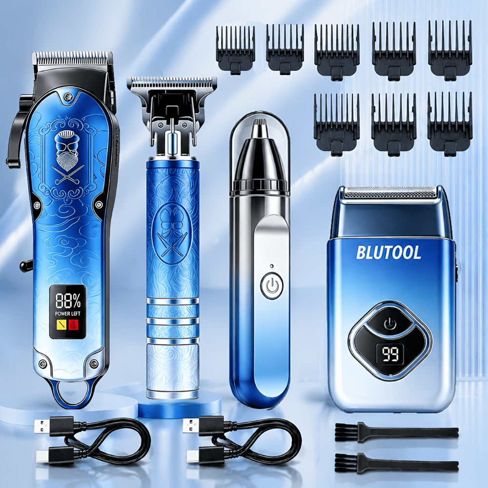 Men's Grooming Kit Hair Clipper & Electric Shaver USB Rechargeable Cordless LED Display – Precision Beard Trimmer Face Shaver