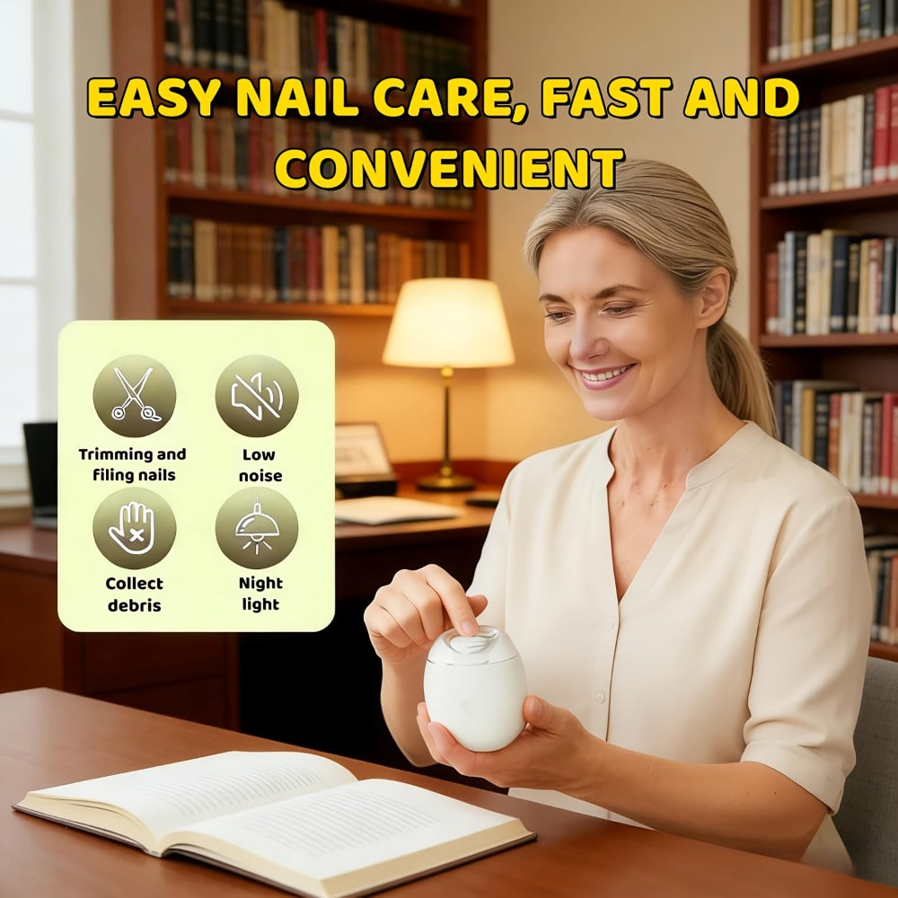 Electric Nail Clipper 2-in-1 Rechargeable USB Nail Trimmer Grinder Polisher Multifunctional Nail Care Tool — image 9