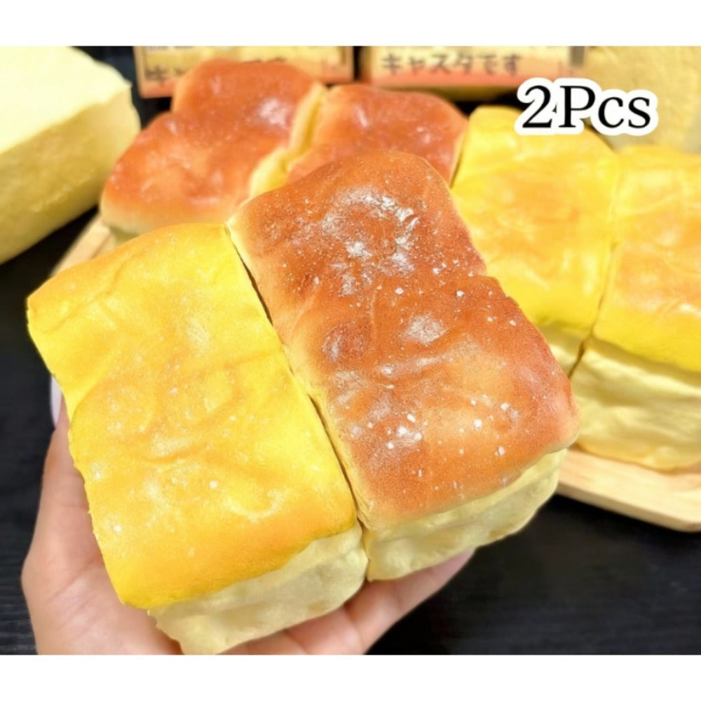 Slow Rise Bread Squishy Toy 2-Pack, Squeeze Fidget Sensory Toys for Anxiety & Stress, TPU Foam, Mixed Color Light & Dark — im