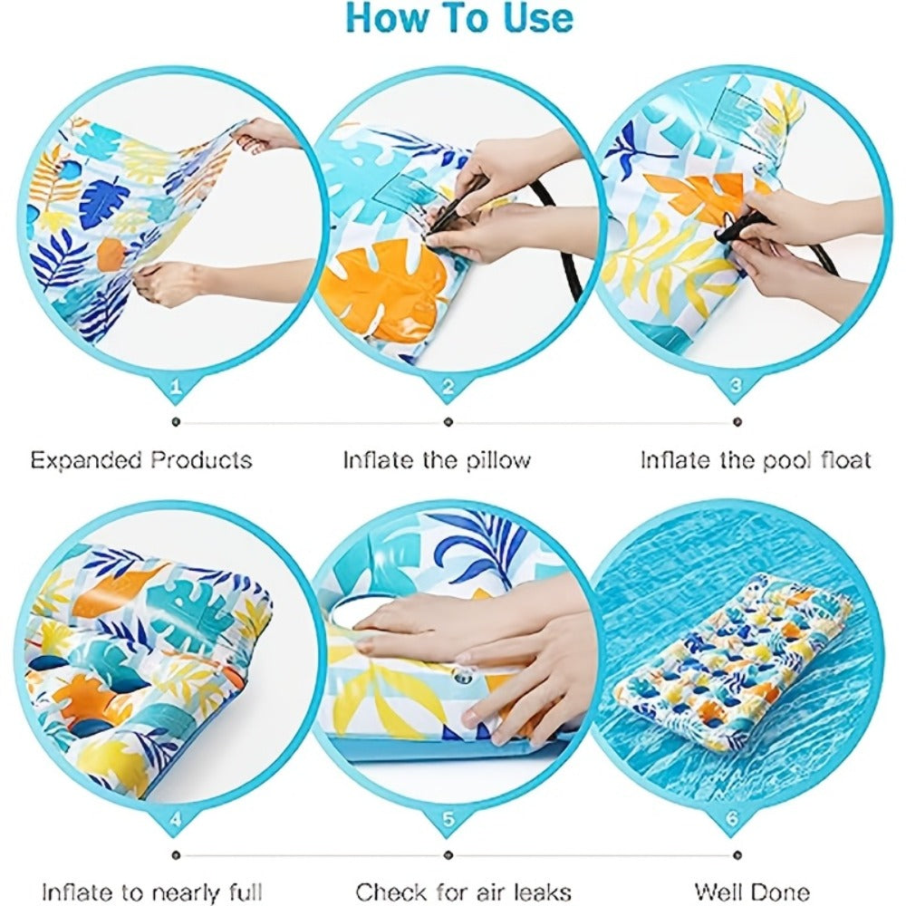 Inflatable Sun Tanning Pool Float Set with 200 x 95cm Mats, Mixed 2-Pack with Cup Holder or Regular 4-Pack — image 2