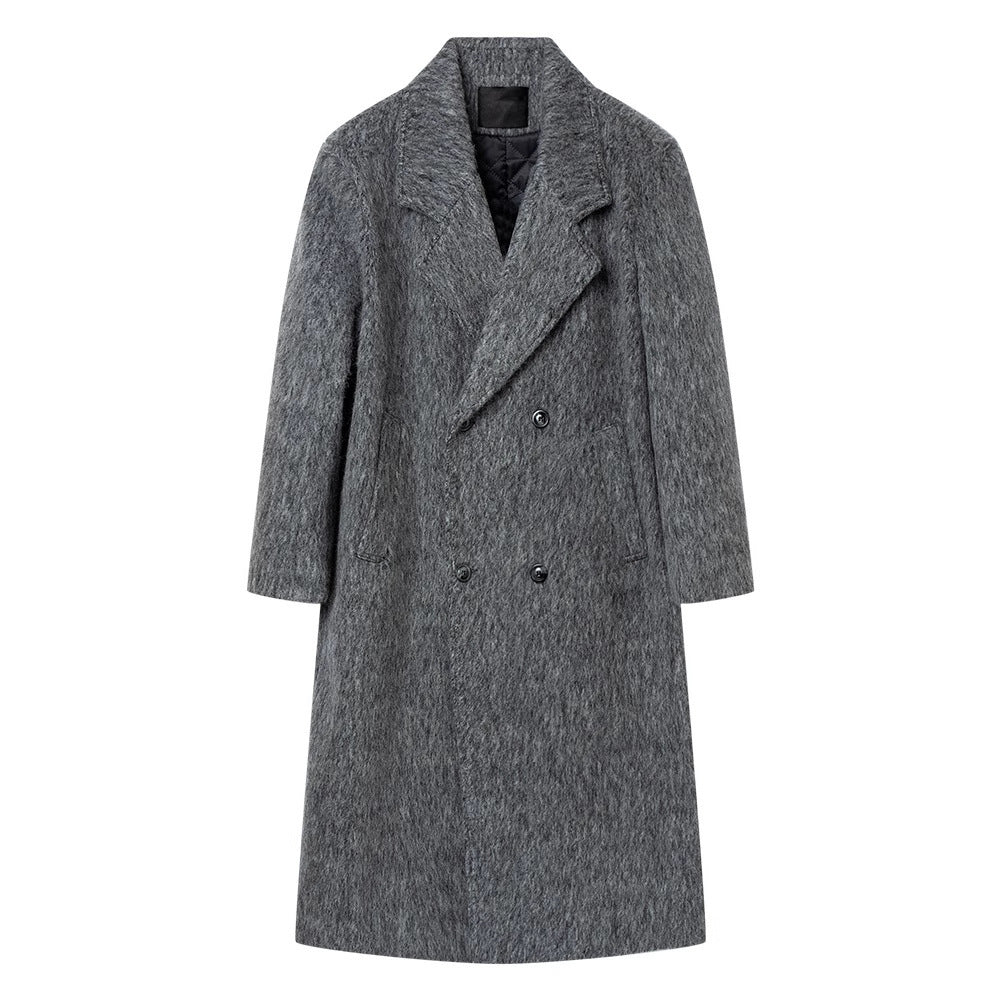 Men's Mid-length Seersucker Trench Coat