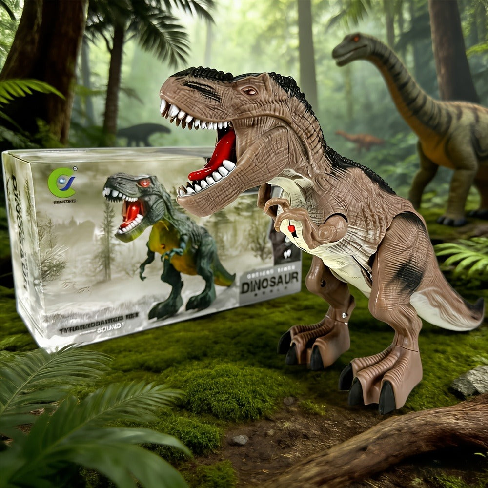 Interactive Dinosaur Toy Set 3 Pack with Walking, Roaring Sound & Lights, Electric T-Rex, Stegosaurus & Brachiosaurus — image