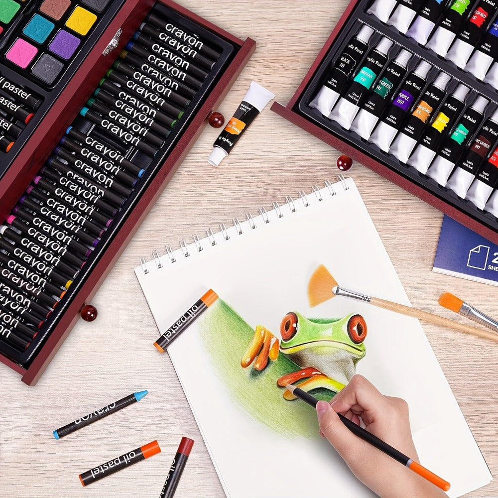175-Piece Deluxe Art Set in Wooden Case with the Listed Color, Size or Set Options for Everyday Use — image 11