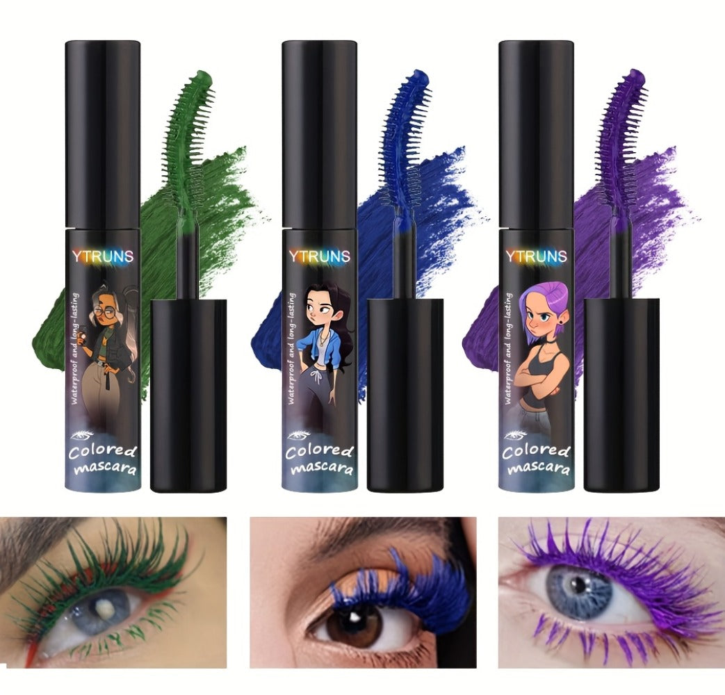 YTRUNS Colored Mascara in Six Shades from White and Brown to Black, Green, Blue or Purple with Curved Wands — image 20