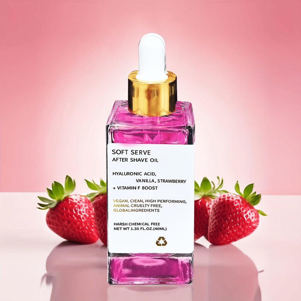 Strawberry Vanilla Beard and After Shave Oil, Two 1.35oz Bottles with Glycerin for Face and Mustache Care — image 2