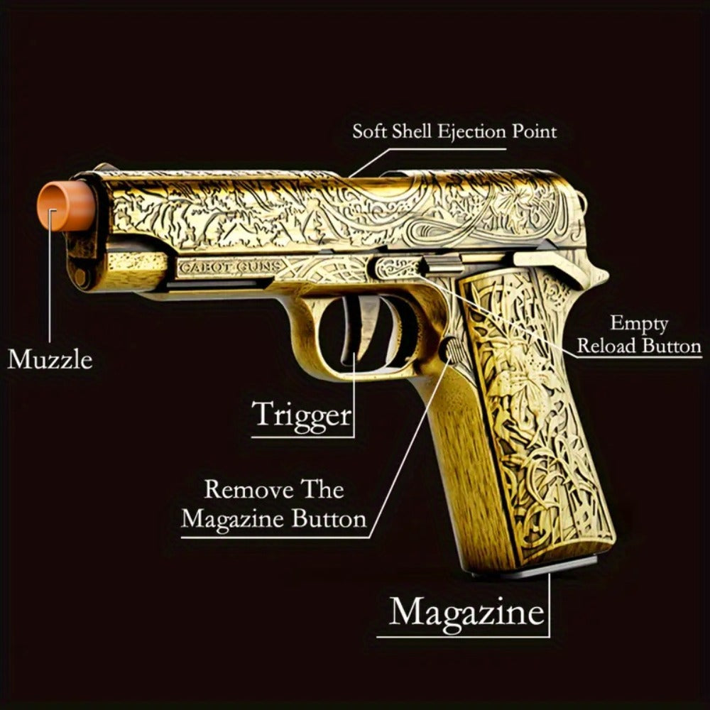 Bullet Toy Gun Pistol with 120 Bullets 12 Shells & 2 Magazines, Hollow Hanging Foam Blaster for Kids Boys Girls Ages 6+ — ima