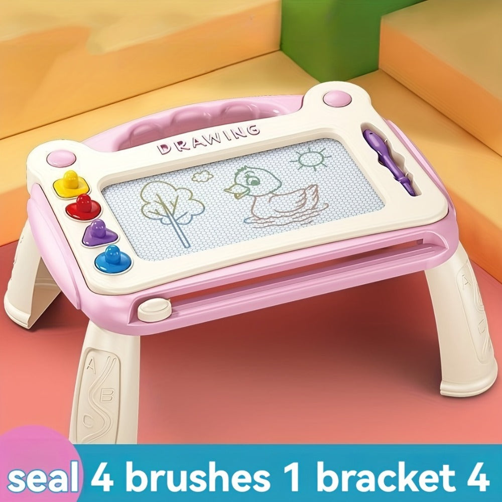 Kids Magnetic Drawing Board 3-in-1 Doodle Kit – Reusable Erasable Toddler Art Toy with Stamps, Pen & Stand | STEM Learning Gi