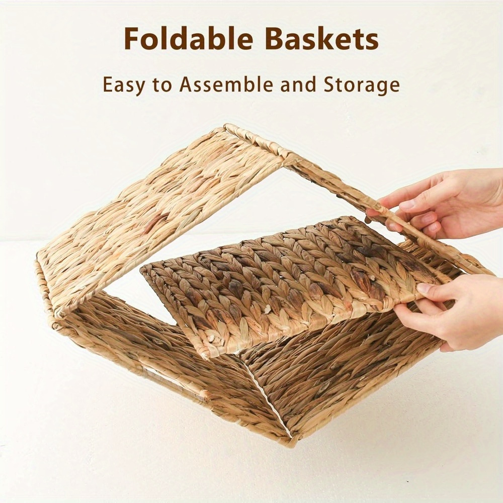 Water Hyacinth Storage Baskets with Seagrass and Paper Rope Options in 2- or 4-Pack Cube Sizes — image 14