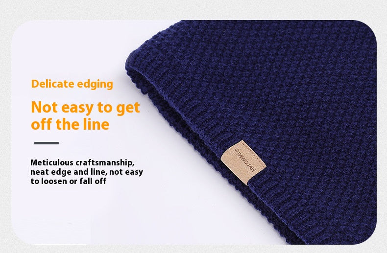 Plain Knitted Scarf Outdoor Velvet Padded Suit Neck Neck Protection Bandana