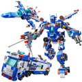 City Police Building Blocks Set 700 Pieces, Patrol Car Truck with Action Figures, Brick Toy for Boys Role Play STEM — image 1