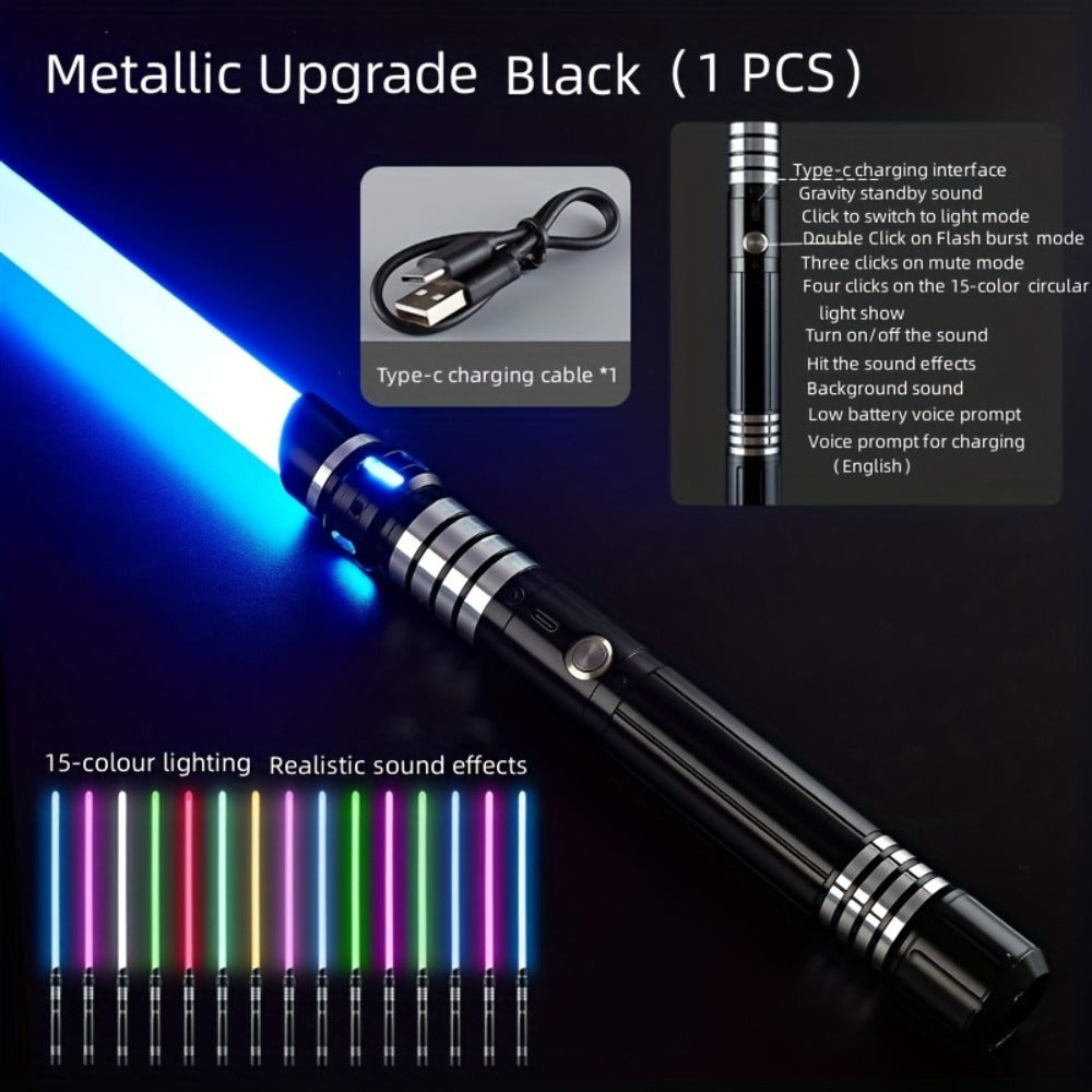 Light Up Saber 15 Colors 2-in-1 Metal Gravity Sensing, Rechargeable Glow Sword with Upgraded LED — image 3