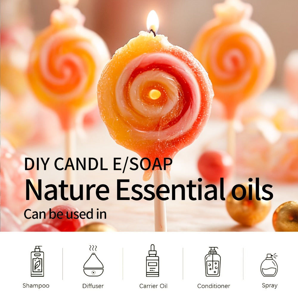 Lollipop Scented Fragrance Oil 10ml Alcohol Free Sweet Aroma for Diffuser Body Massage DIY Candle Soap Making Unisex Gift Wom