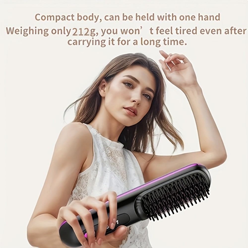 Cordless Hair Straightener 2-in-1 Ceramic Flat Iron & Curler – USB-C Rechargeable Wireless Portable Travel Styling Tool 3-Spe