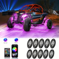 RGB LED Rock Lights Kit for Trucks & Off-Road – App & Remote Control, Music Mode, Underglow Neon Lights for SUV, ATV, UTV — i