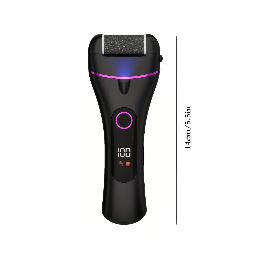 14-in-1 Rechargeable Electric Foot Care Kit with Three Roller Heads, Display and Black or Purple Finish — image 6