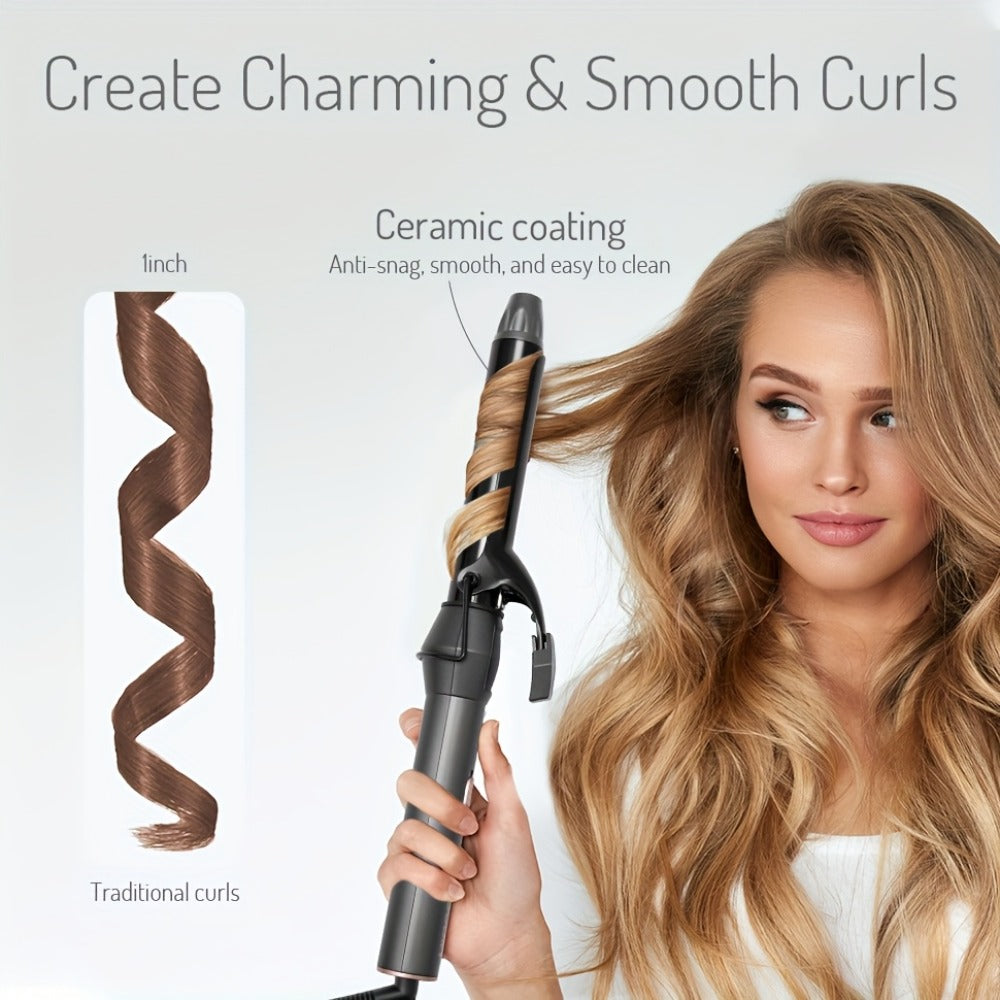 Hair Straightener & Curling Iron Set for Women, Flat Iron Straightening Brush, Anti-Scald, Precise Temperature Control — imag