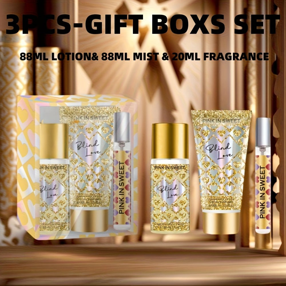 Perfume Gift Set for Women 3-Piece Body Spray Cream Mini EDP Sweet Gourmand Fragrance Date Night Party Birthday Gift — image 