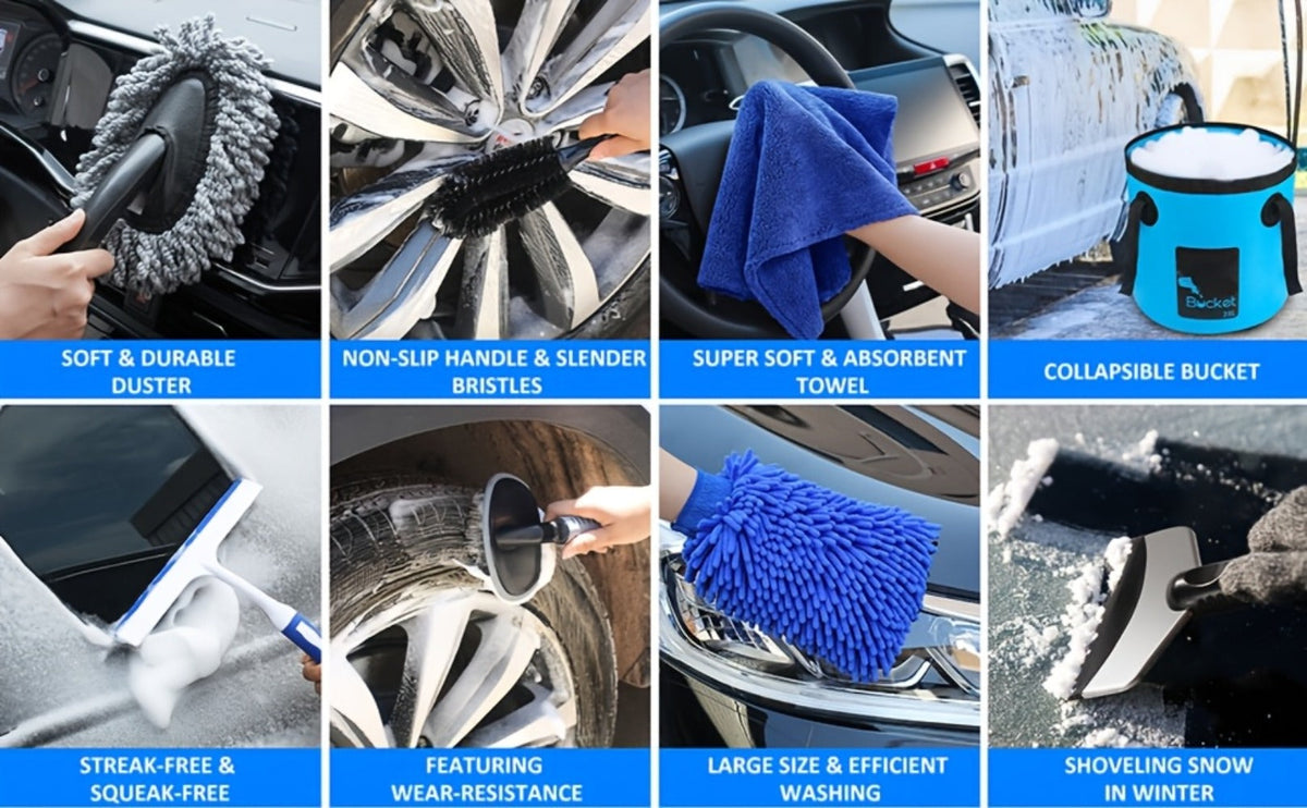 Car Cleaning Kit in 19 or 41-Piece Options with Brushes, Towels, Bucket and Selected Vacuum Tools — image 16