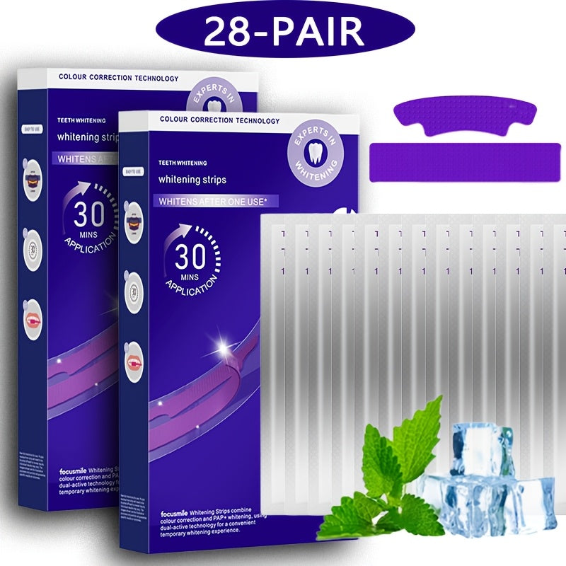 Teeth Whitening Strips 28 Pairs Purple Color Corrector Peroxide Free Enamel Safe Gentle Whitening Kit — image 9