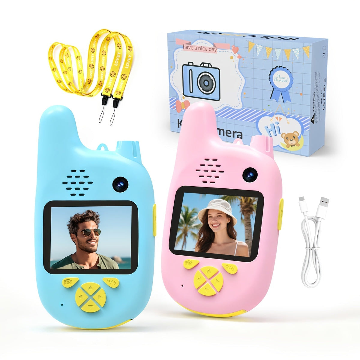 Walkie Talkies, Kids Video 2 Pack Video Call, Voice Changer & Dual Camera, Long Range Outdoor Toy — image 1