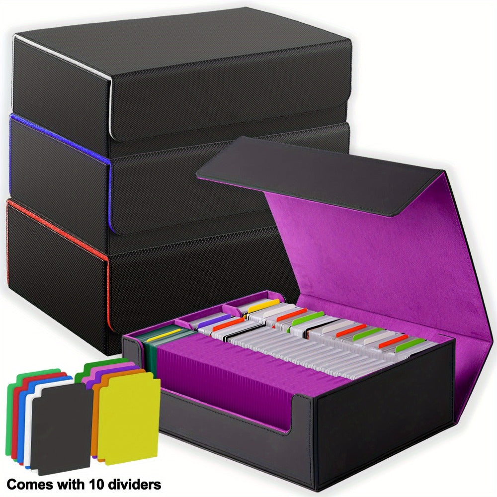 Trading Card Storage Box 1800+ Cards with 10 Dividers – Large Deck Case for Pokemon TCG, MTG Commander, Sports Cards – Multip