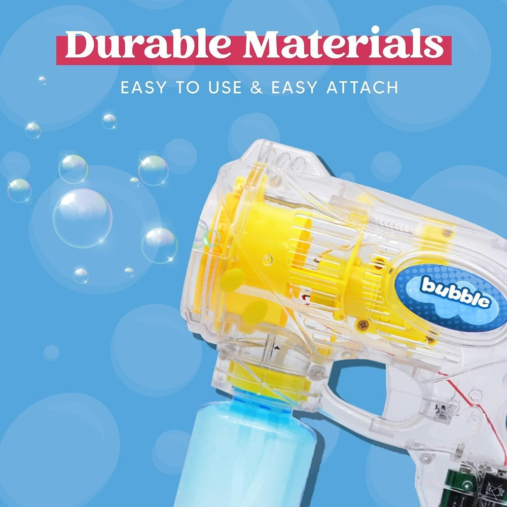 3-Pack Bubble Gun Blower with 3 Pre-Loaded Solution Refills, Hand-Powered, Color-Changing Bubbles — image 6