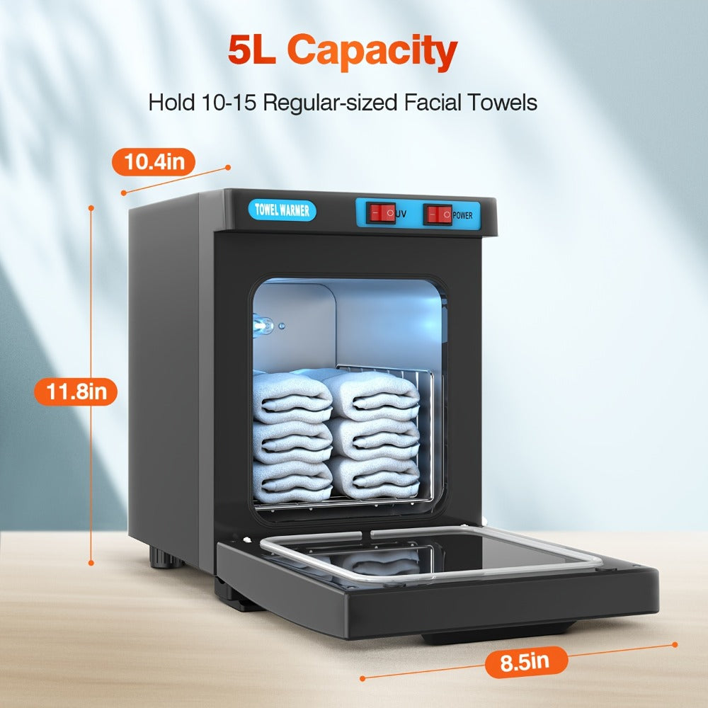 Hot Towel Warmer with Cabinet 1.32 Gal 2-in-1 Heating and UV for Salon — image 7