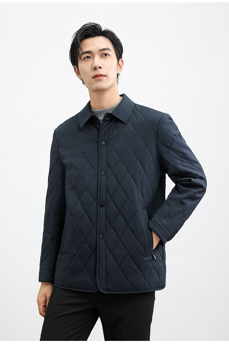 Mulberry Silk Thermal Casual Cotton-padded Jacket For Middle-aged And Elderly Men