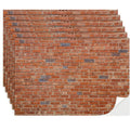 Dollhouse Wallpaper Flooring Peel Stick 12 Sheets Red Clinker Brick Miniature Self-Adhesive Paper for 1:12 Scale Dollhouse DI