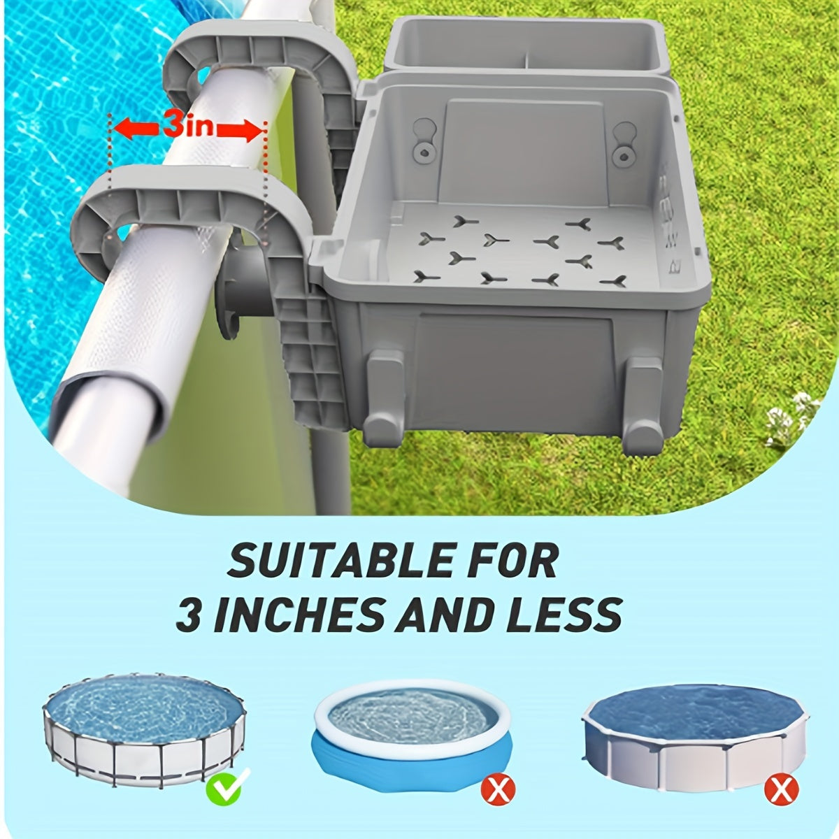 Pool Storage Basket | Hanging Poolside Organizer Towel Toy Beverage — image 3